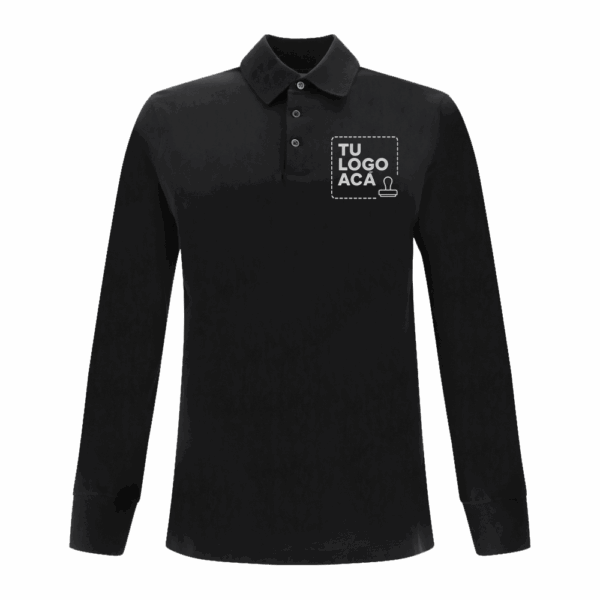 Polera Pique Manga Larga Hombre - Imagen 2